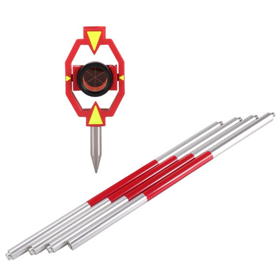 BUYISI Aluminum Alloy Bias Test Mirror Replacement Total Station, Survey, 4 Pole 17.5mm