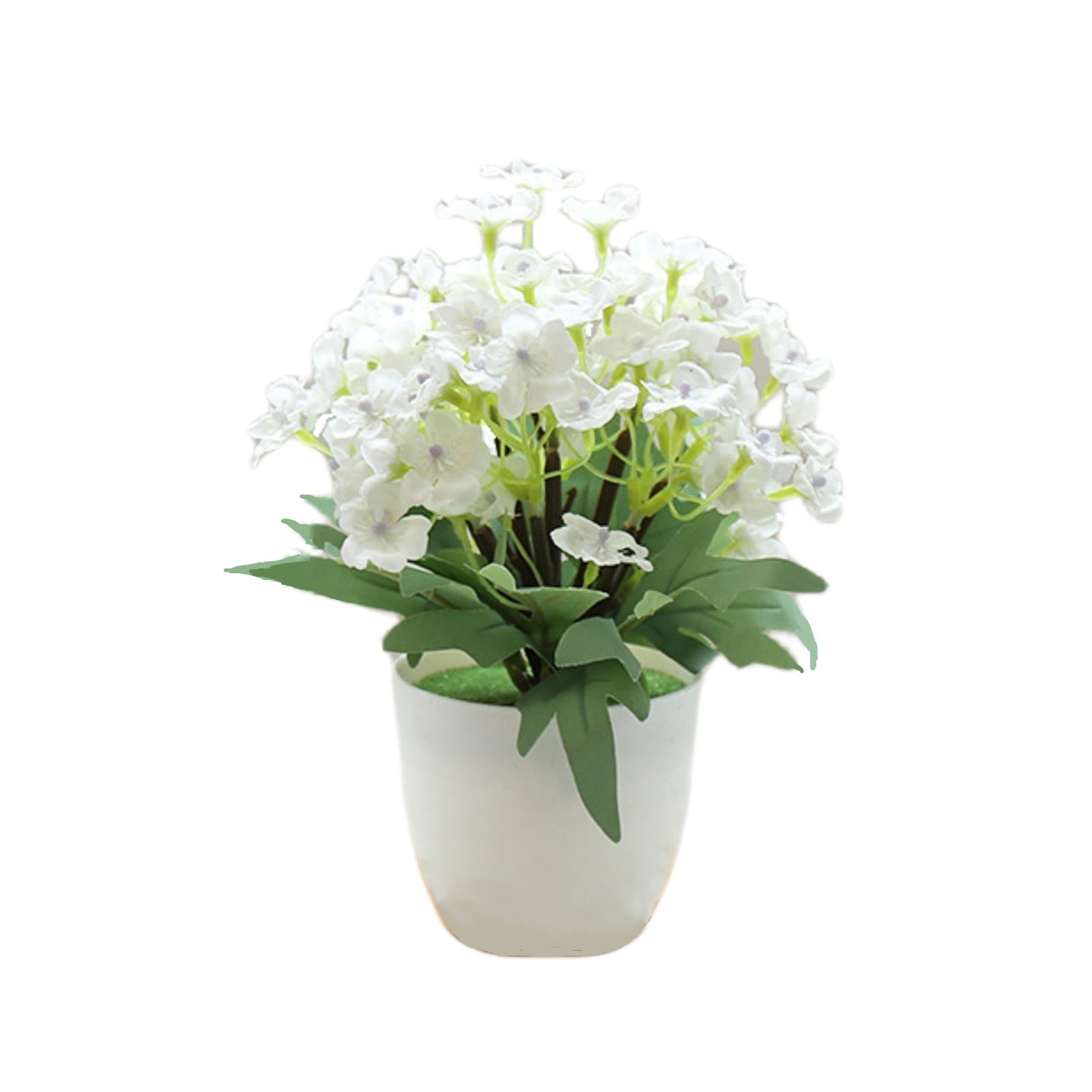 BUYISI Artificial Flowers Potted Fake Plant Bonsai in Pot Garden Decor