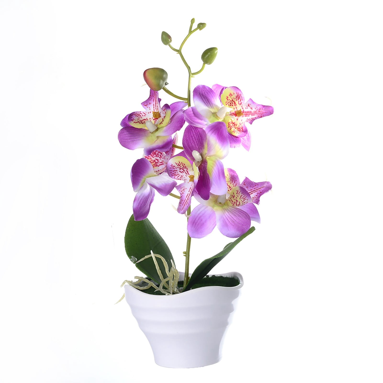 BUYISI Artificial Phalaenopsis Fake Bonsai Potted Plant Flower Orchid Floral Home Decor