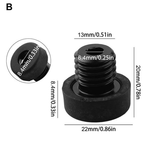 BUYISI Billiard Cue Bottom Cover Billiard Rubber Pool Cue Bottom Bumper Protector B