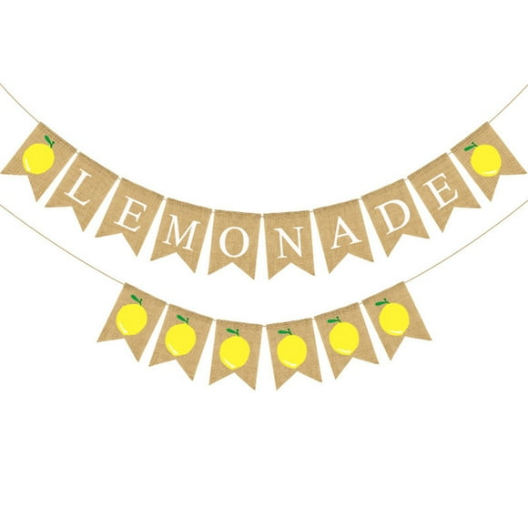 BUYISI Burlap Lemonade Banner-Lemonade Stand Decorations For Lemon Theme Party Decor LEMONADE+LEMON