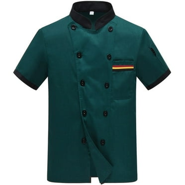 BUYISI Chef Work Clothes Short Long Shirt Cake Shop Pastry Man Women Uniform Kitchen Green L
