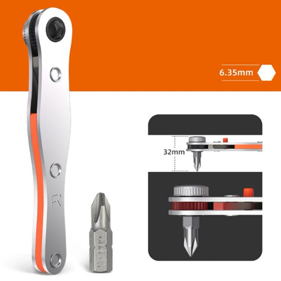 BUYISI Dual-Drive Ratchet Screwdriver 90 degree right angle design with Cross bits