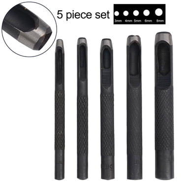 General Tools 1280ST Hollow Steel Punch Set - 6 Piece Kit For Leather, Rubber & Gaskets