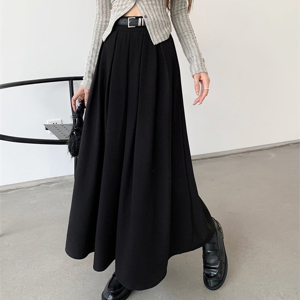 BUYISI Fashionable Midlength High Waist Skirt Black XL — free download