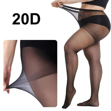 BUYISI High Elasticity Tights for Plus Size Women in Stylish Patterns Available Black M
