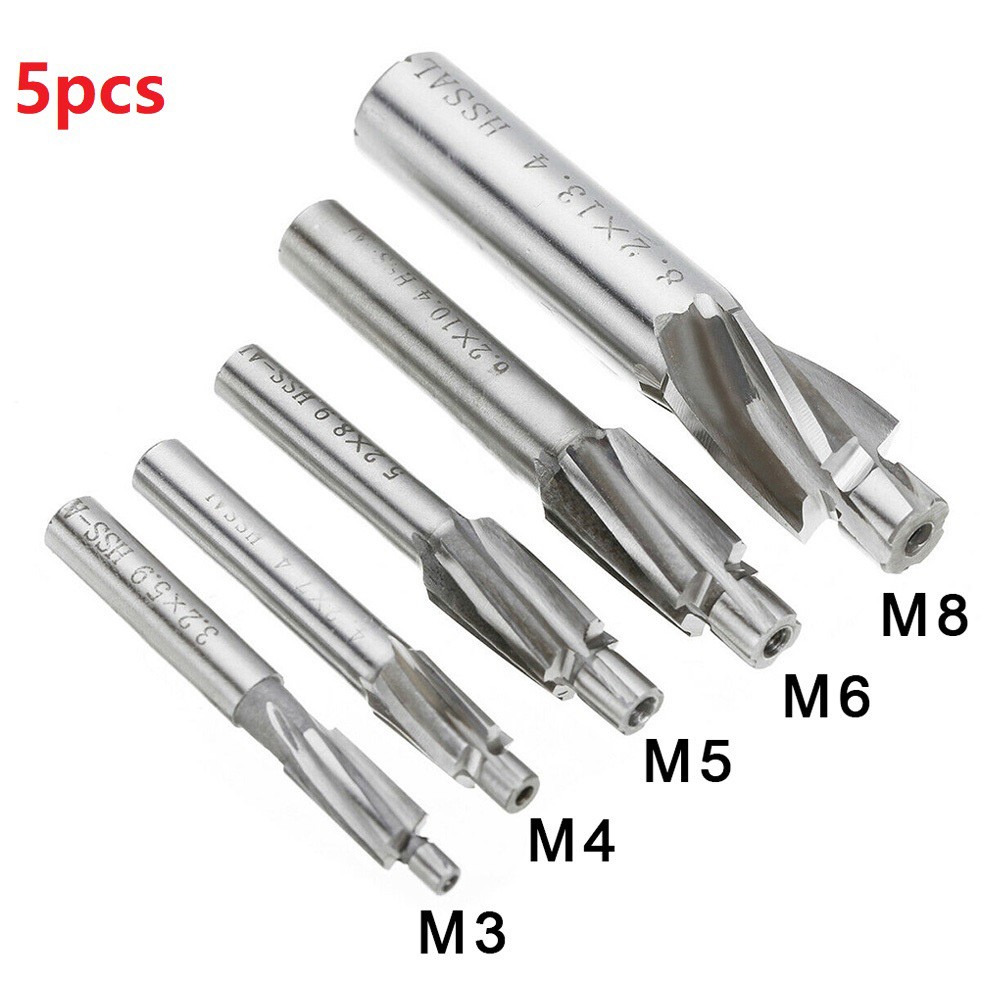 BUYISI Hss Counterbore End Mill M3M8 Pilot Slotting Tool Countersink