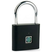 BUYISI Keyless USB Charging Fingerprint Lock Smart Padlock Waterproof Door Lock Unlock black