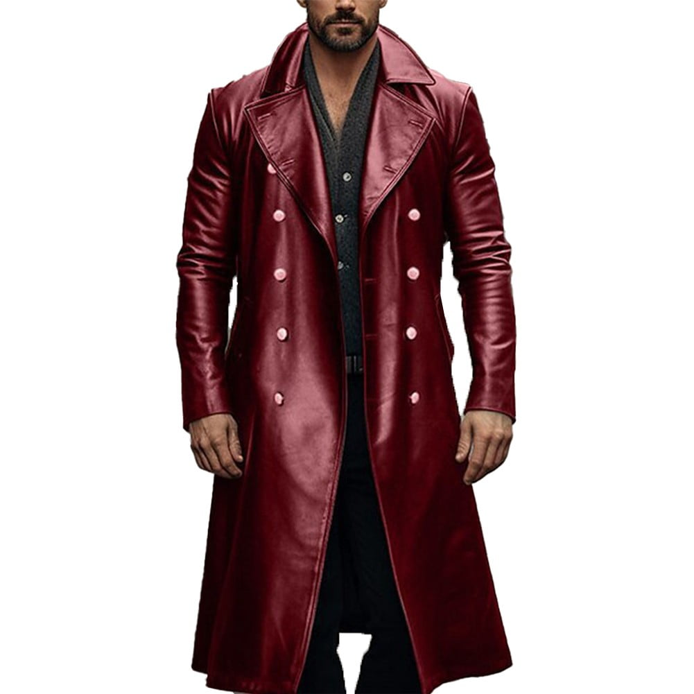 Black and red trench 2024 coat