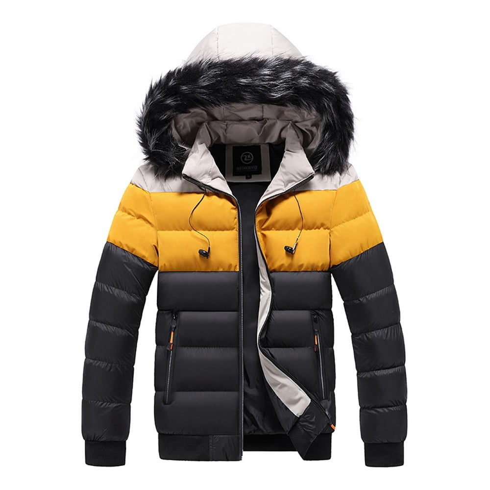 High Quality Winter Warm Faux Fur Coat Men Fur Collar Thick Fur Coat Jacket  Plus Size Branded Zipper Designer Men Clothing Slim - AliExpress