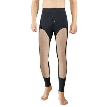 BUYISI Mens Knee for Pads Warm Pants Thickened Leggings Tights Close Fitting Quick Heating Kneepad Blue 3XL