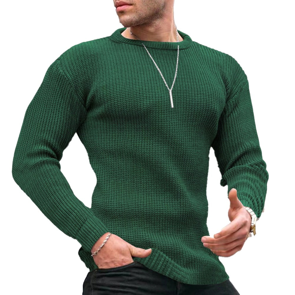 BUYISI Mens Long Sleeve Waffle Thermal Shirt Tee Crew Neck Layering Color  Size NEW Top Army green M 