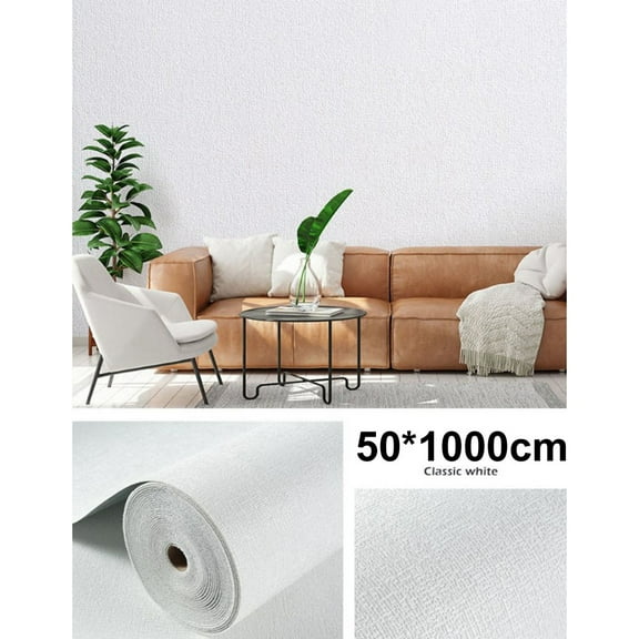 BUYISI Moisture-proof wall stickers Self-adhesive waterproof noise-proof wallpaper White