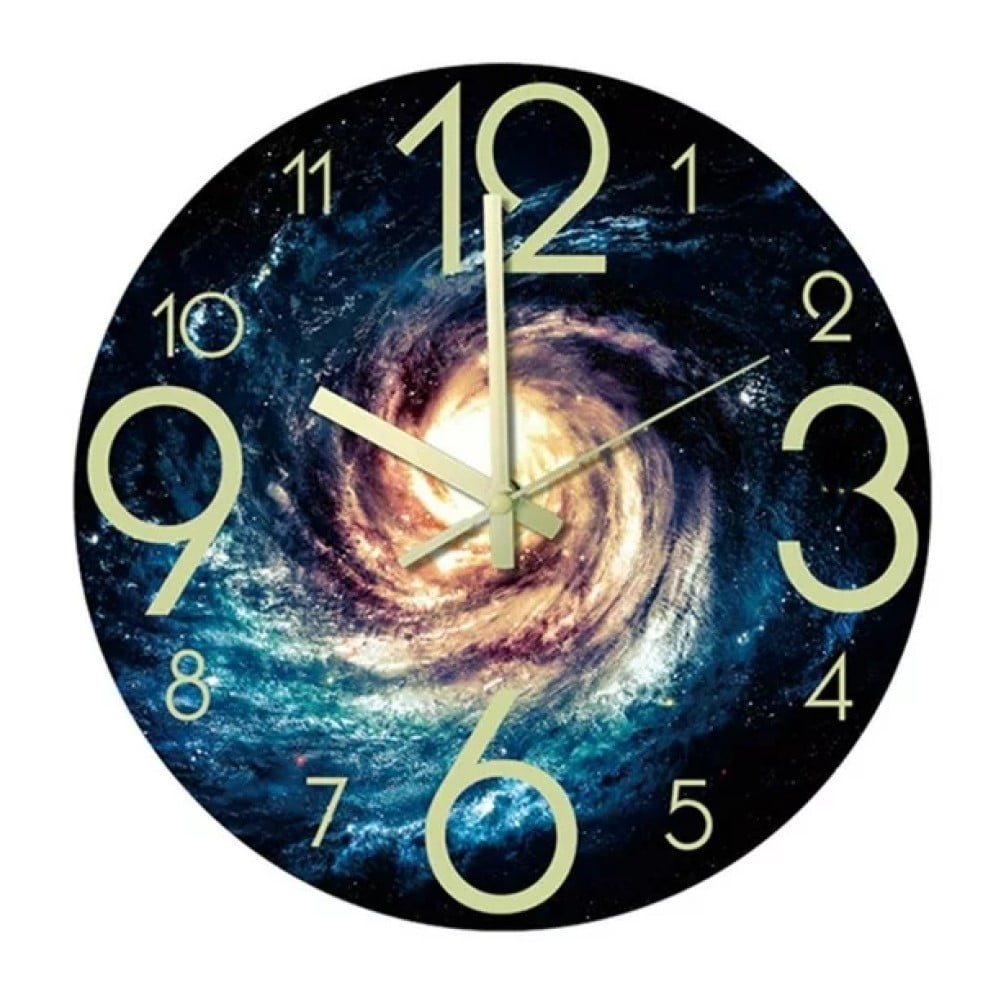 BUYISI Night Light Clock 12'' Silent Wall Clocks Large Luminous Numbers