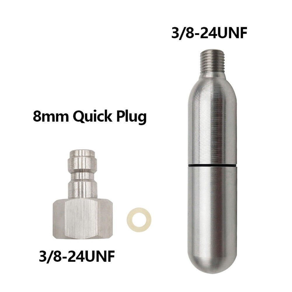 BUYISI PCP 12g Refillable CO2 Cartridge with 8mm Male Quick Disconnect