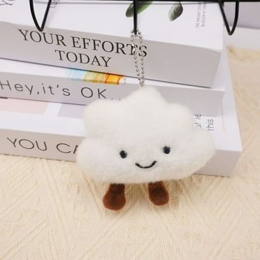 BUYISI Plush Cartoon Cute Cloud shape Pendant Bag ornament Keychain White