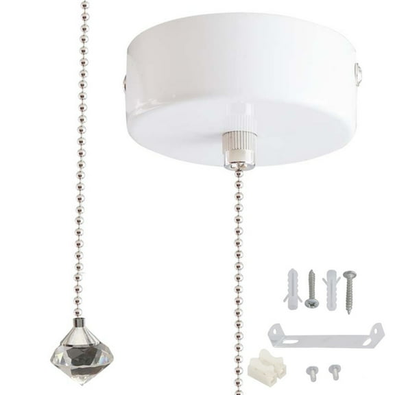 BUYISI Pull Cord Light Switch Pendant Bathroom Pull Cord Switch200cm Cord Pull String White