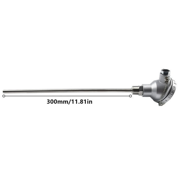 BUYISI RTD PT100 Temperature Sensor Probe 1/2" NPT Thread Thermocouple Terminal Head 300mm
