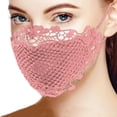 thumbnail image 1 of BUYISI Reusable Lace Face Mask for Women Comfortable and Fashionable Accessory Pink Average Size, 1 of 1