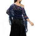 thumbnail image 1 of BUYISI Sequin Glitter Beaded Shawl Scarf Wrap Formal Evening Party Prom Wedding, Navy, 1 of 1