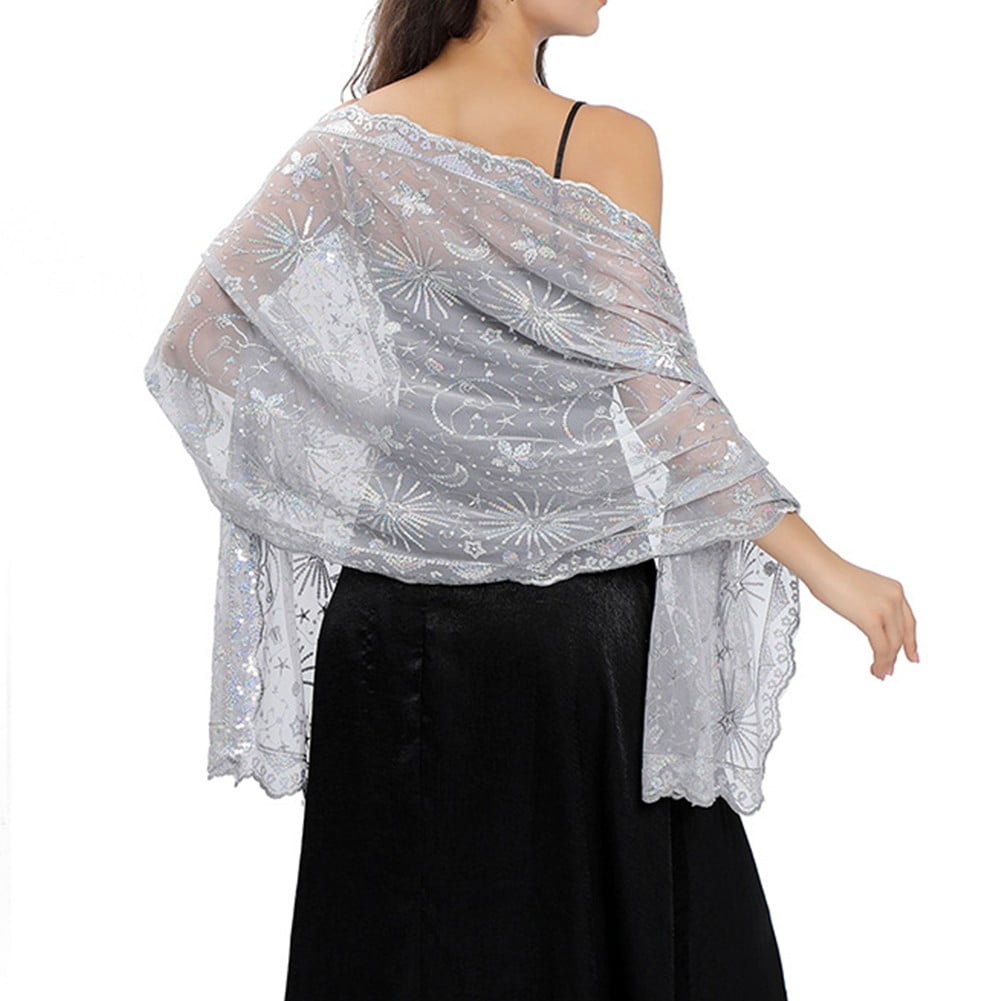 bridesmaid shawl silver evening wrap