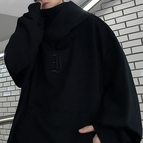 BUYISI Trendy Men Destructive for American Style Functional High Street top Black M