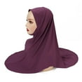 thumbnail image 1 of BUYISI Unique Design Women Hijab Round Edge Arabic Hood Scarf for All Head Sizes Purple, 1 of 9