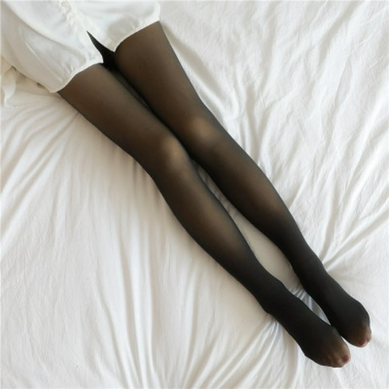 BUYISI Women Thick Warm Winter Stretch Thermal Leggings Fleece Tights  Pantyhose Bottom Black 300g