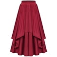 thumbnail image 1 of BUYISI Womens Victorian Retro Skirt Elegant Elastic Waist Multicolor Pleated Comfort Red XL, 1 of 1