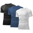 thumbnail image 1 of BUYJYA 3 Pack Men's Athletic Shirts Workout Short Sleeve Cool Dry Base Layer Undershirt Running T-shirts,Size S-3XL, 1 of 7