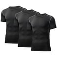 thumbnail image 1 of BUYJYA 3 Pack Men's Athletic Shirts Workout Short Sleeve Cool Dry Base Layer Undershirt Running T-shirts,Size S-3XL, 1 of 6
