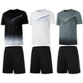 thumbnail image 1 of BUYJYA 3 Pack Men's Workout Set Clothes Shirt Shorts Set Gym Outfits for Running Basketball Athletic, 1 of 6