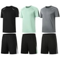 thumbnail image 1 of BUYJYA 3 Pack Men's Workout Set Clothes Shirt Shorts Set Gym Outfits for Running Basketball Athletic, 1 of 6