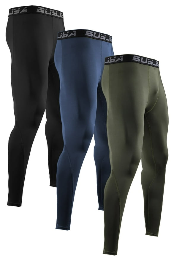 3Pack Men's Athletic Pants Gym Tights Mens Leggings for Sports Yoga Workout Clothes