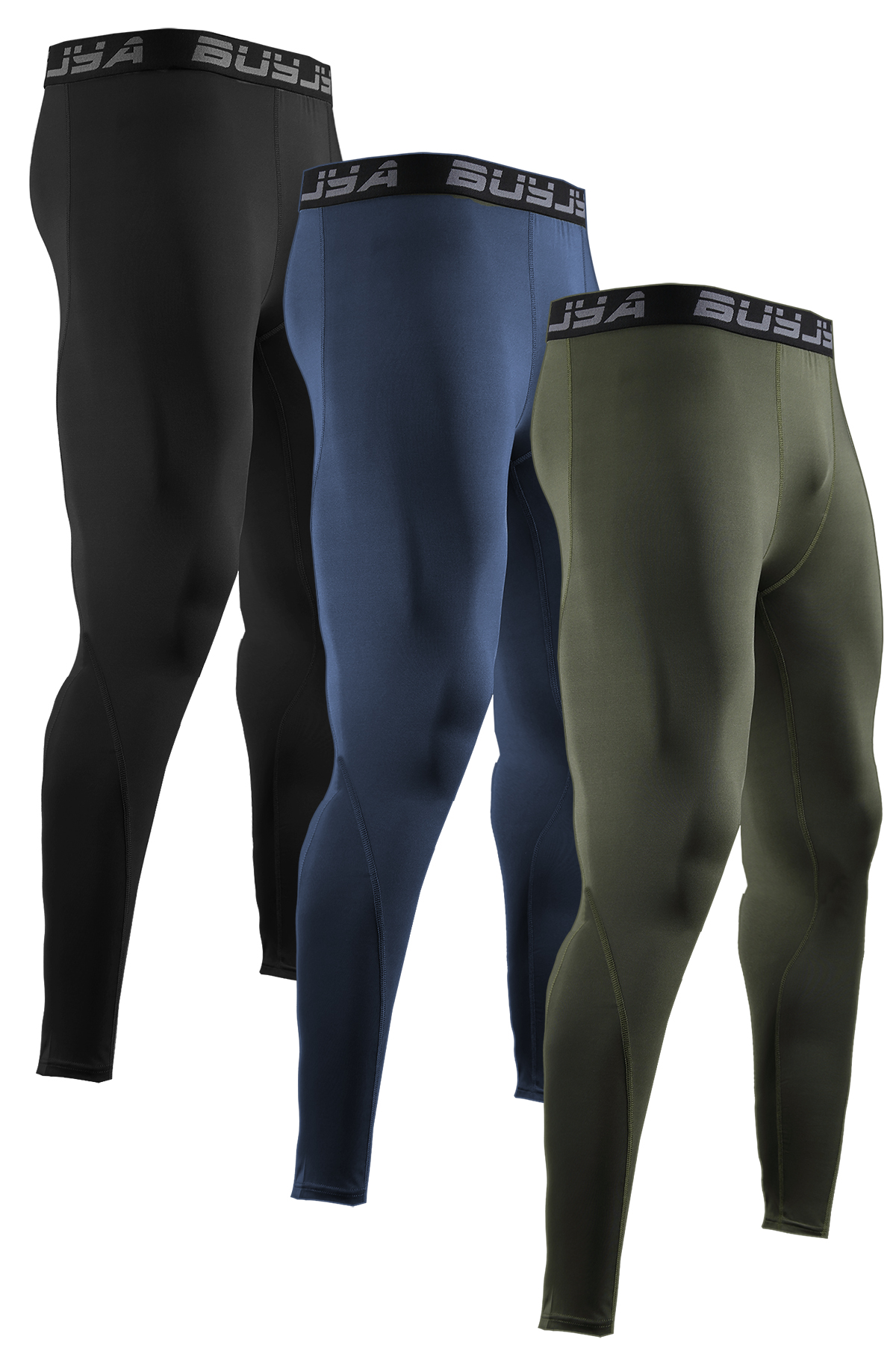 BUYJYA 3Pack Men s Compression Pants Gym Tights Mens Leggings for Sports Yoga Workout Clothes Walmart
