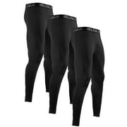 BUYJYA 3Pack Men's Athletic Pants Gym Tights Mens Leggings for Sports Yoga Workout Clothes