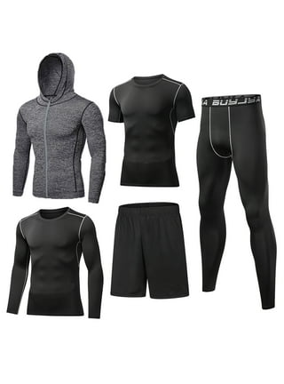 Men's Tight Fitness Sports Training Suits High Elastic Quick Dry Gy