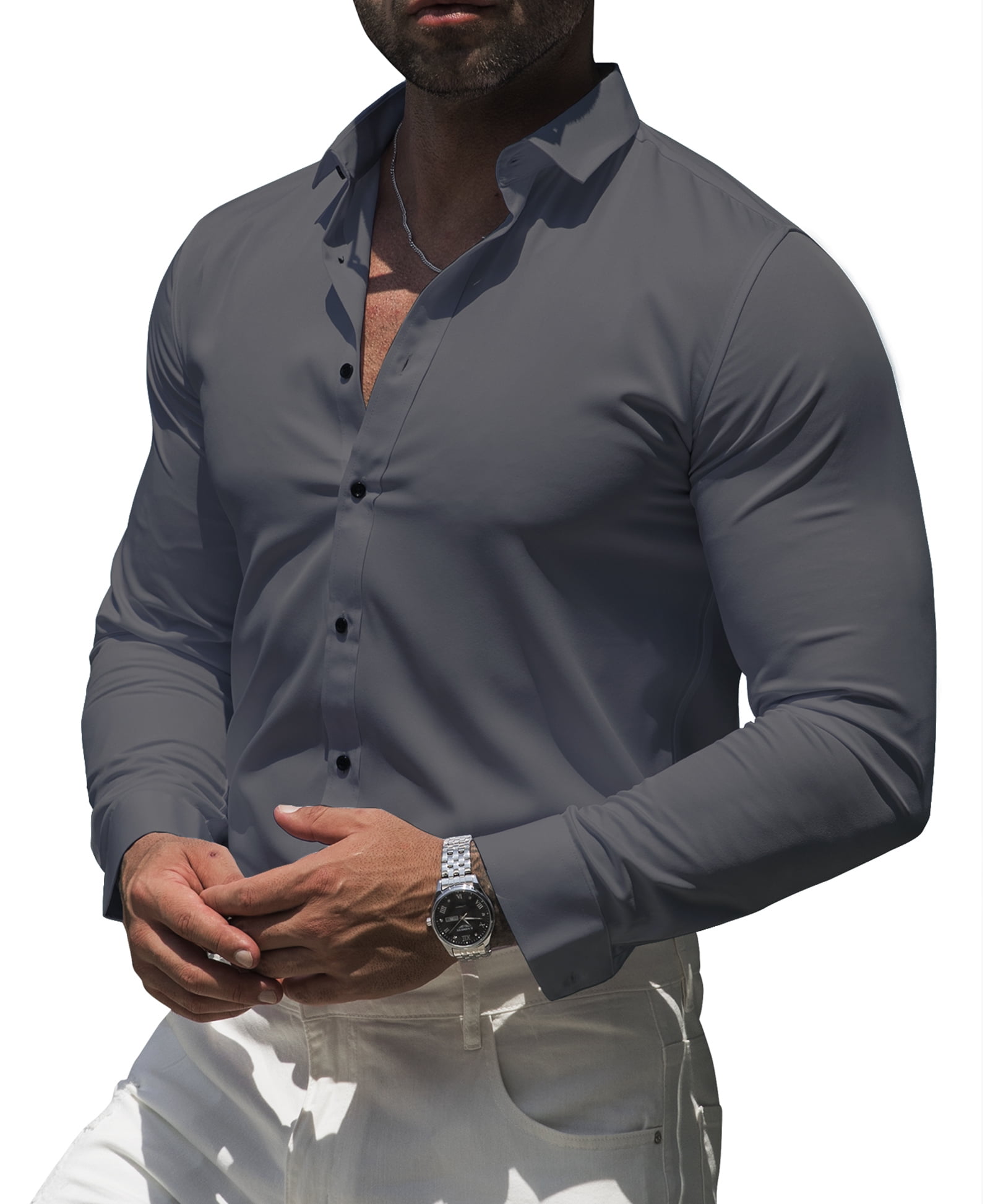 Athletic fit casual button down best sale shirts