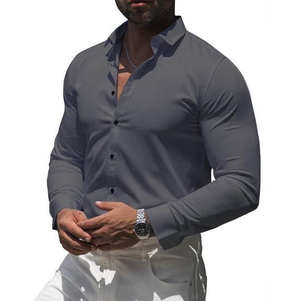 shorten sleeves dress shirt White Short Sleeve Dress Shirt | Moisture-Wicking Performance