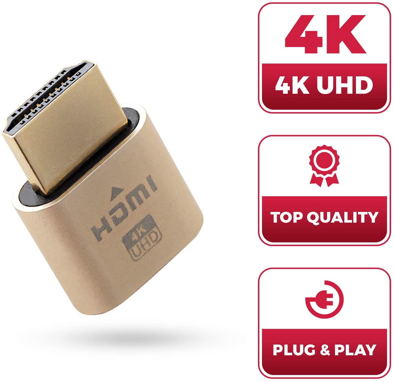 4K HDMI Dummy Plug – Virtual Monitor Display Emulator For Headless Setup (Gray)-677597