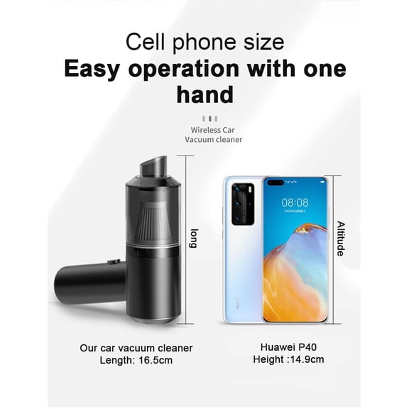 BUYOHLIC 3 in 1 Mini Vacuum Cleaner for Car 6000 PA Super Suction Cordless 120W High Power Rechargeable Car Vacuum Wireless Handheld Portable