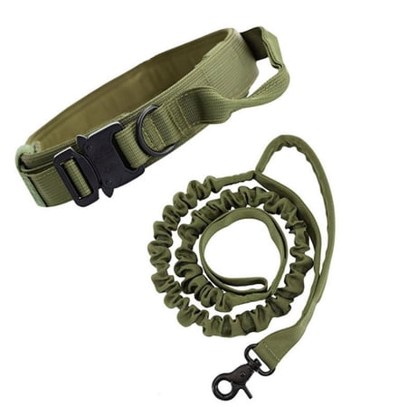 BUYTER Reflective Nylon Tactical Dog Collar Military Adjustable Durable for Large German Shepherd Outdoor Working Training Walking with Leash