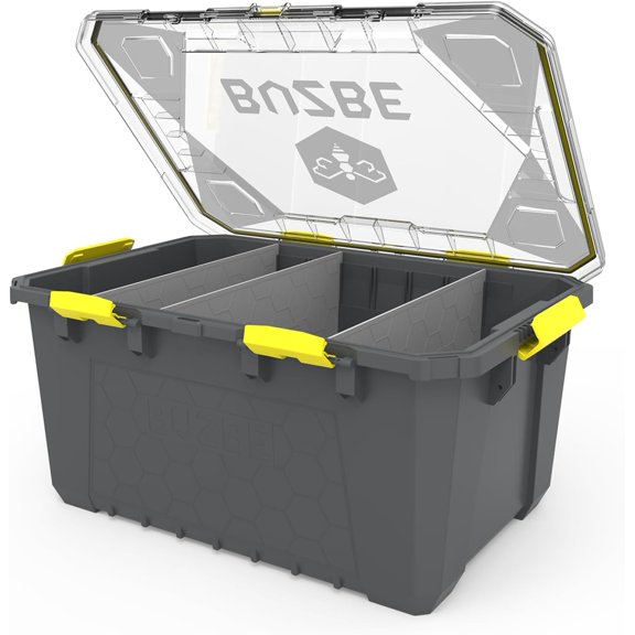 BUZBE Hive 26 Modular Gear Case, Waterproof and Airtight, Stackable Storage Bin with Dividers