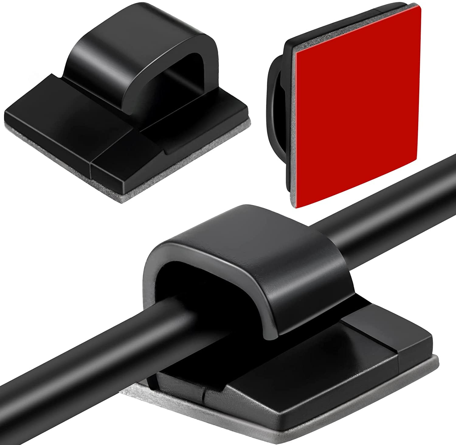 BUZIFU 100 Pieces Cable Clips Outdoor Light Clips Cord Organizer Self