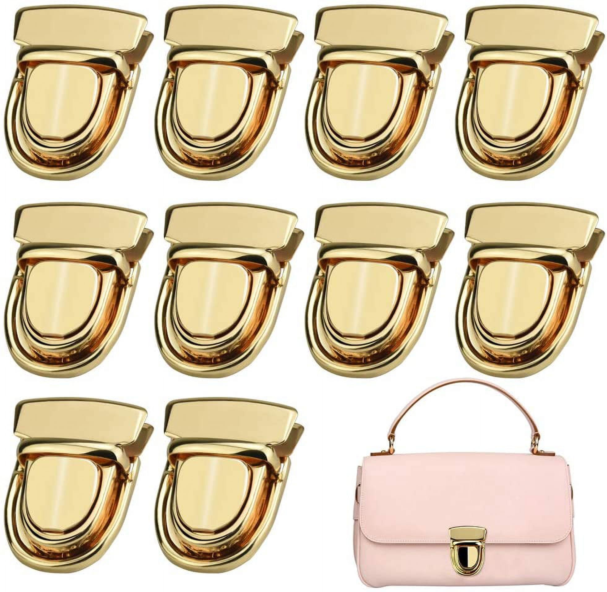  SEWACC 6 Pcs Lock Bag Accessories Bag Hardware Tote Purse Bag  Clasp Buckle Hardware Clasp Bag Close Fasteners Metal Buckles for Bag DIY  Craft Firmware Metal Button to Rotate