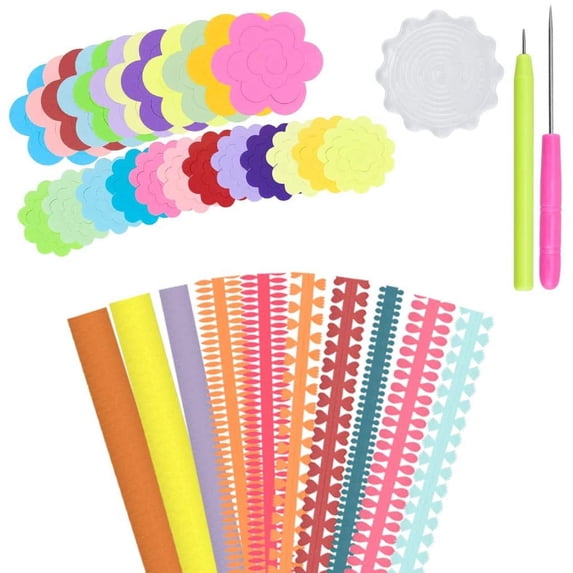 Quiling Set BUZIFU 143 PCS Paper Quilling Set Kit Petal Shape Paper Quilling Strips ...