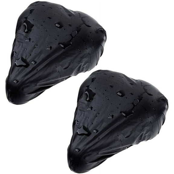 BUZIFU 2 Pack Bike Seat Cover Waterproof Bike Saddle Cover Elastic Black Universal Bicycle Saddle Rain Cover, 9x8.3 inch