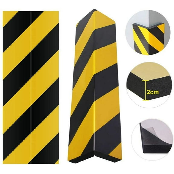 BUZIFU 2 Pack Car Parking Protector Garage Wall Protector Foam Black and Yellow Stripes Warning Corner Protectors Bumper Protectors Anti-scratch Rubber Protector Protect Your Car (Corner Guards)