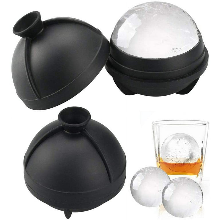 Ice Ball Mold - 2.5 inch Round Sphere Large Silicone Ice Cube Tray, BPA  Free Non-Toxic - Easy to Fill Molds that make Massive Sized Whiskey Ice,  for