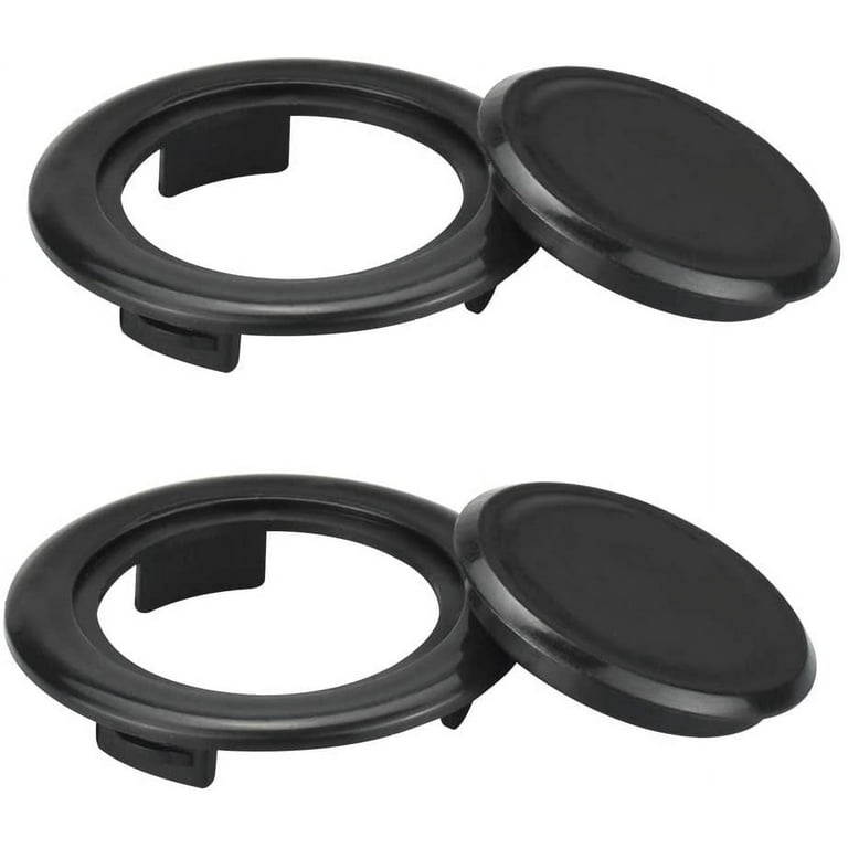 black plastic patio umbrella table ring BUZIFU 2 Set Parasol Hole Rings Plastic Patio Umbrella Table Ring Standard  Size Umbrella Hole Plug With 2 Pcs Decorative Tabletop Caps for Patio